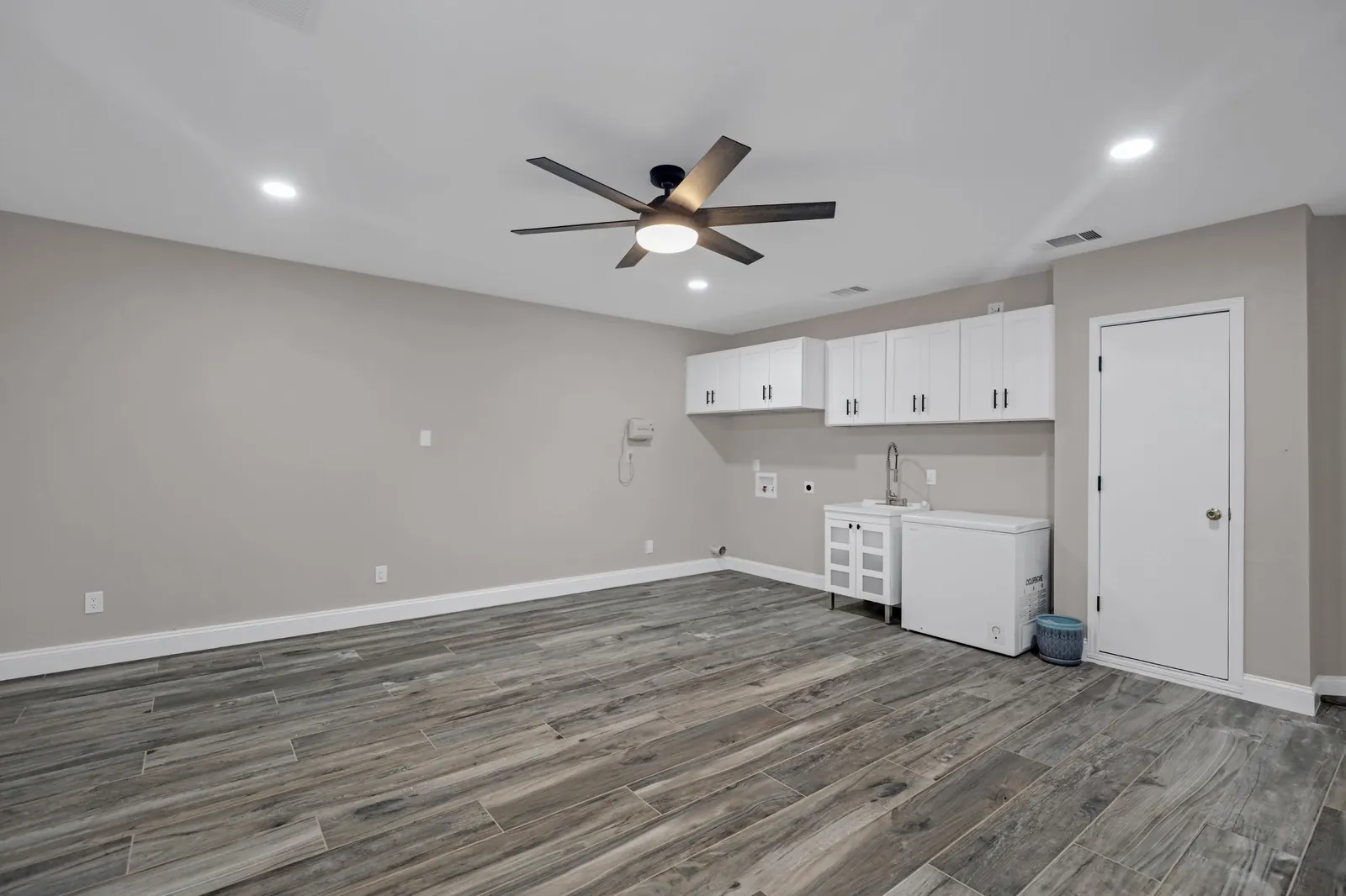 After: garage converted to laundry room