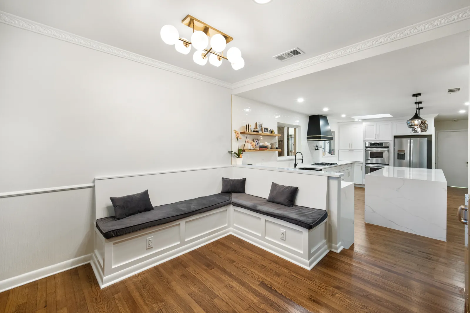 After: built in banquette seating