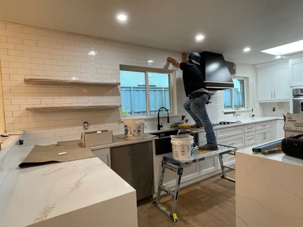 During: tiling backsplash